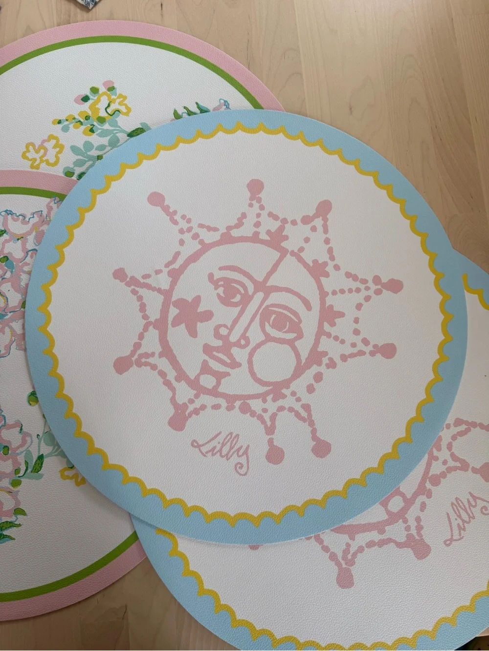 NEW Lilly Pulitzer Set of 4 Placemat Set Washable Multi Lilly Garden